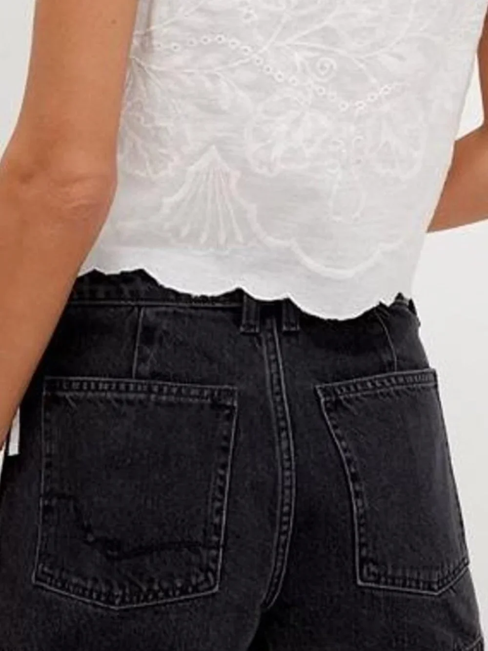 Free People We The Free Bettie Sailor Shorts 28 Washed Black